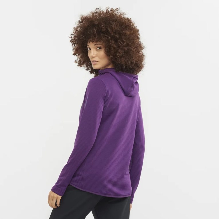 Salomon Essential Lightwarm Hooded Women's Jackets Purple | CA 47X51